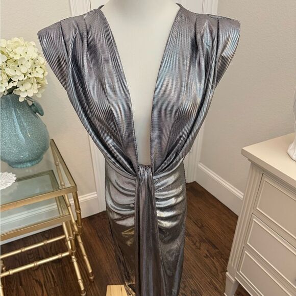 NWT Venti6 THE METALLIC TWIST FRONT DRESS-P19 - Picture 4 of 9